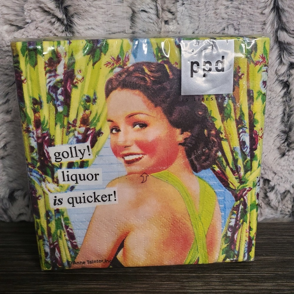 Golly Liquor Is‎ Quicker Drinking Humor Party Bar Napkins 10" X 10" 3-Ply Paper